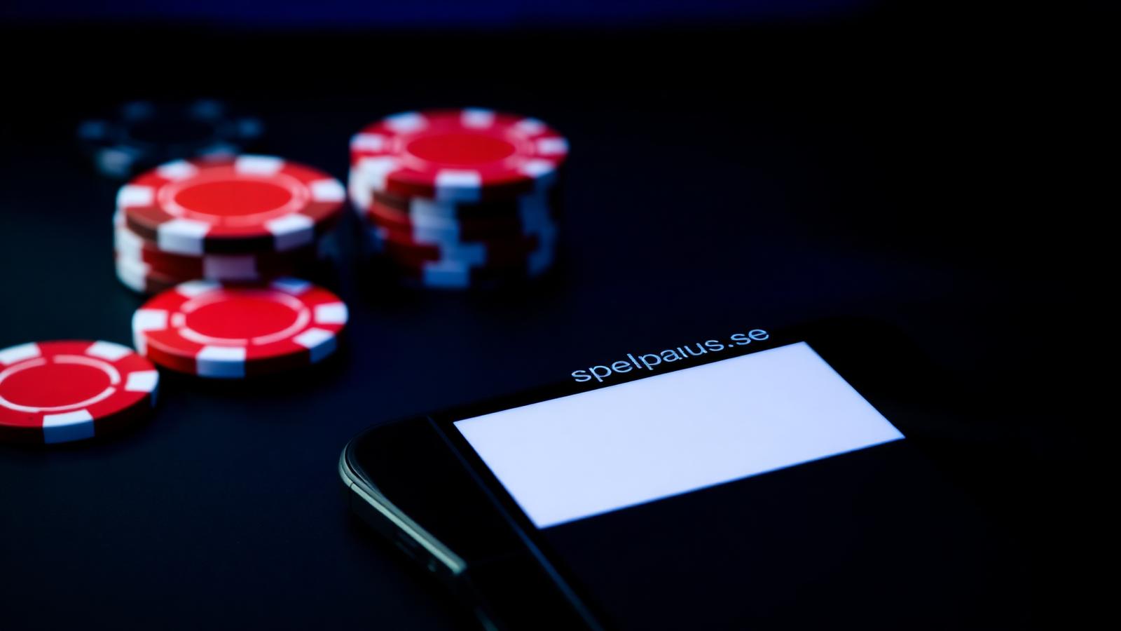 Mobilskärm med spelpaus.se – Spelpaus är registret som styr svensk speltillgång